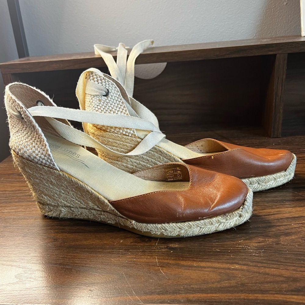 Soludos Espadrilles Wedges - Women’s Size 8 - Brown Leather